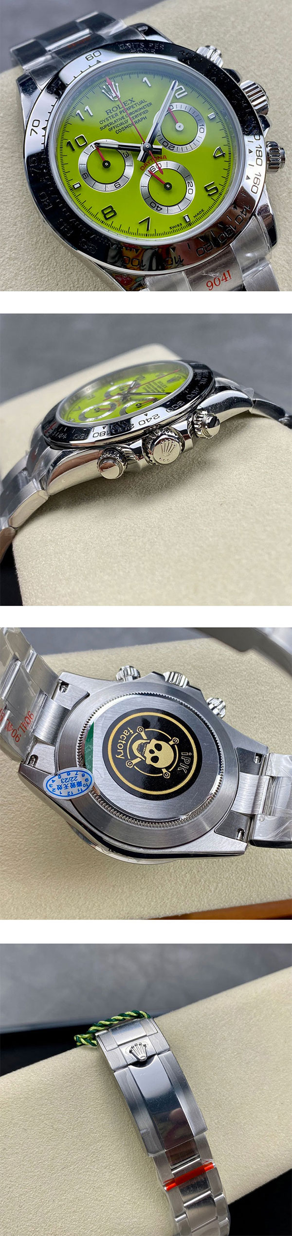 IPK高級改装 ロレックスコピー コスモグラフ デイトナ40mm グリーン 専用の4130自動巻き